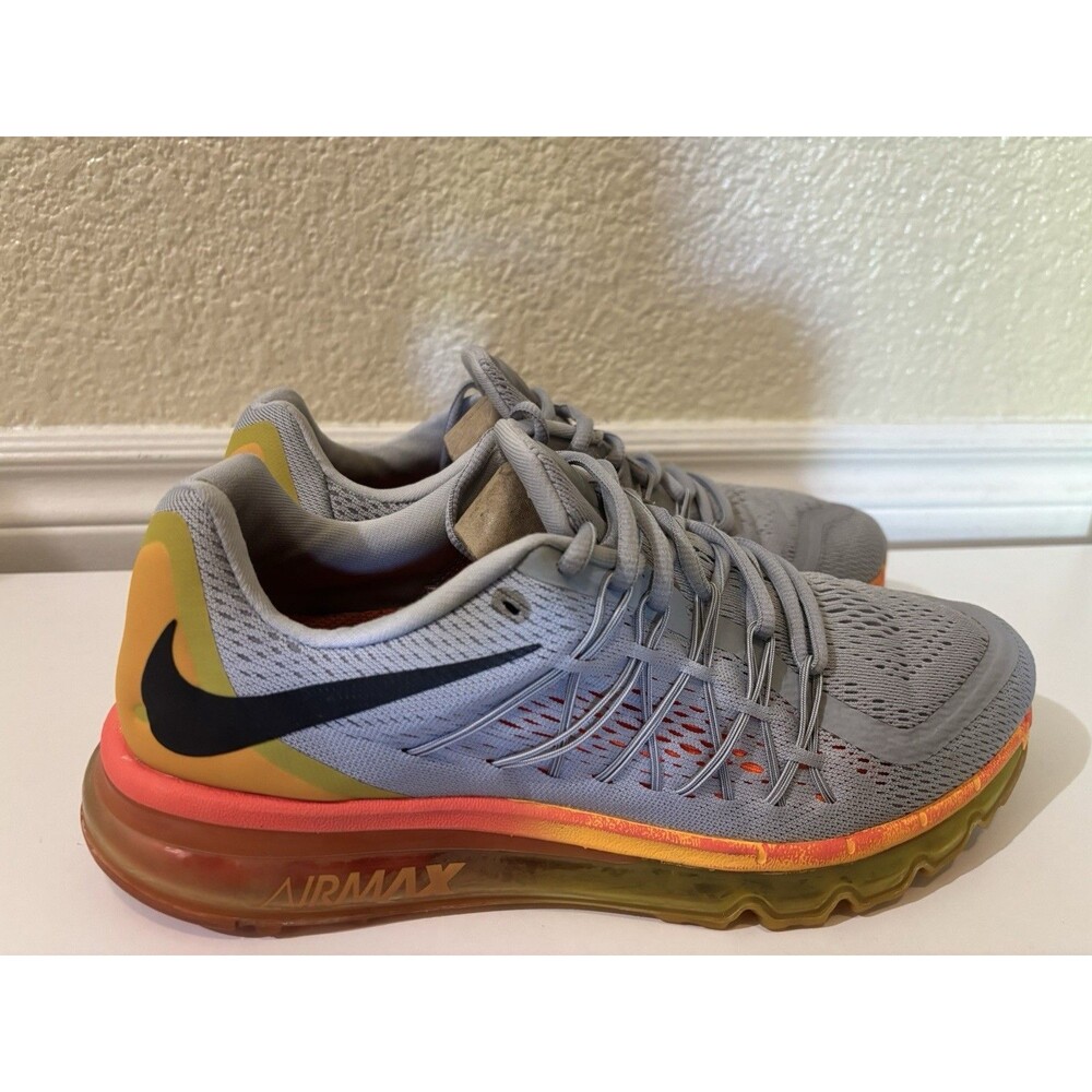 Nike Air Max 2015 Men’s Size 10.5 Wolf Grey Total Orange 698902-080